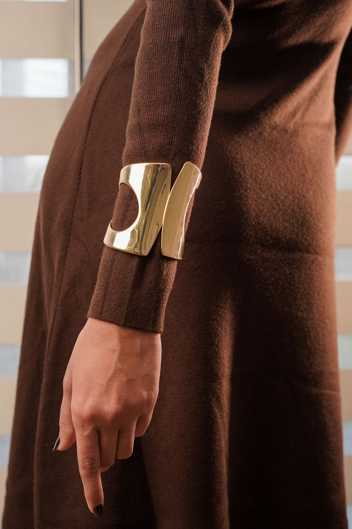 Shiny Golden Hinged Cuff