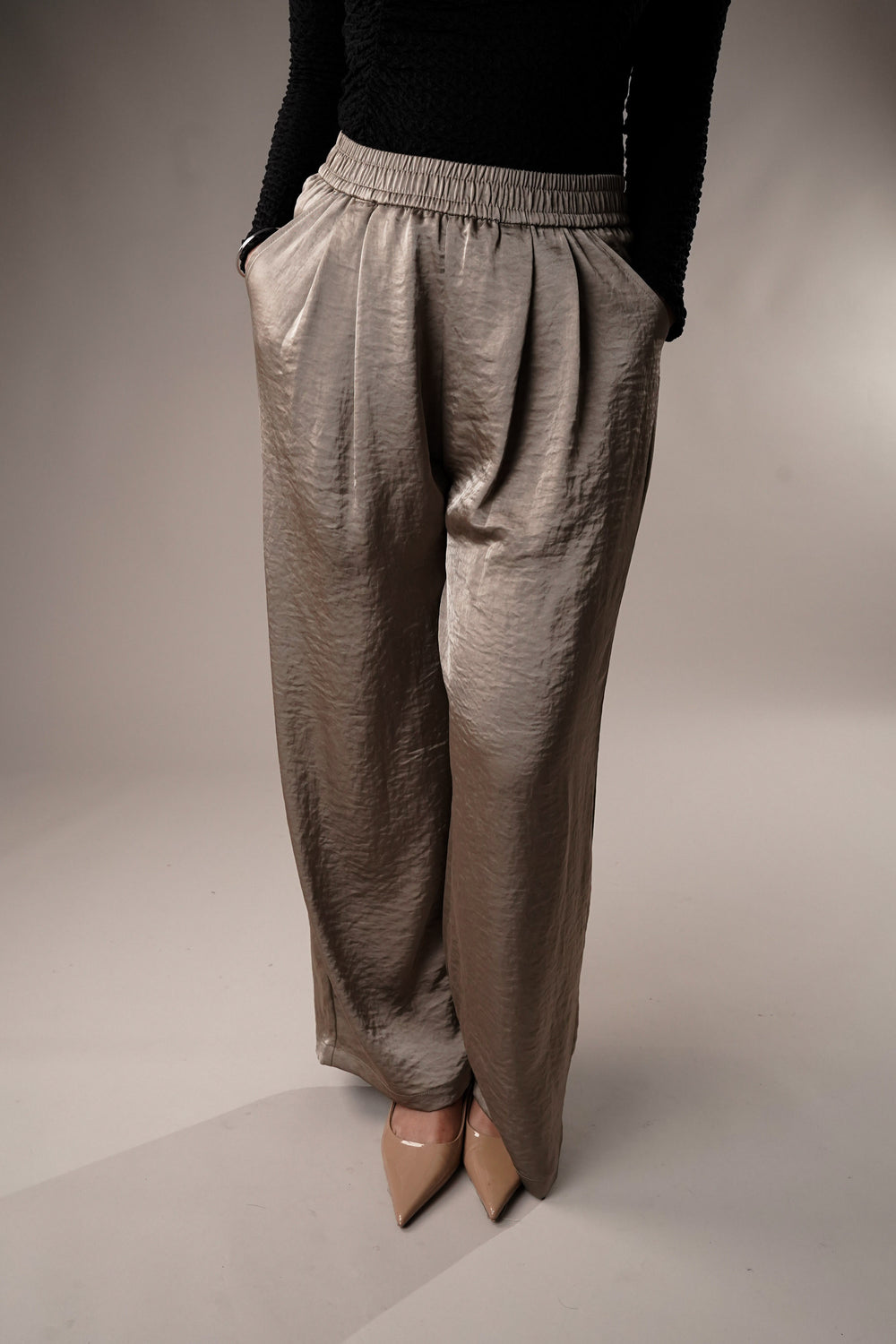 Wide leg satin pants for stylish formal events