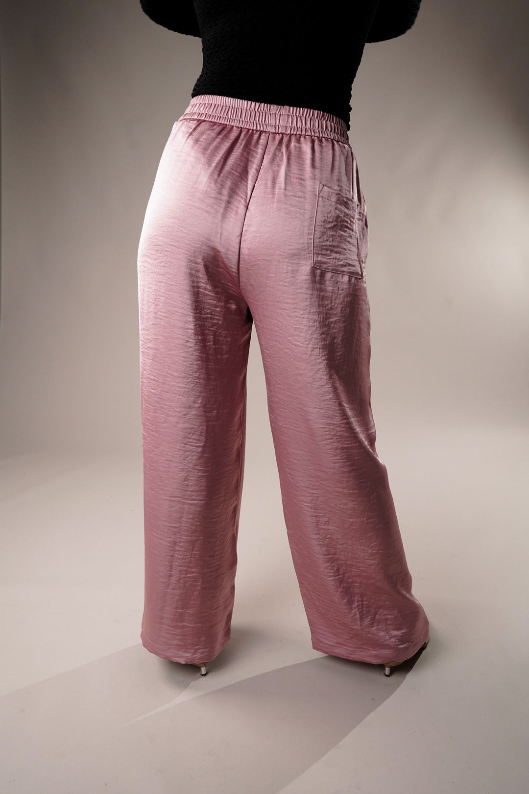 Stylish wide leg satin trousers for women
