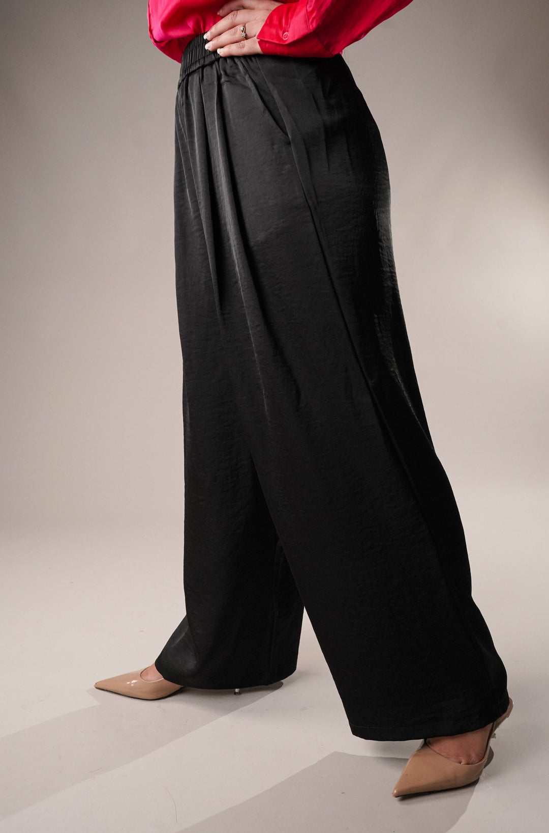 Stylish wide leg satin pants for women