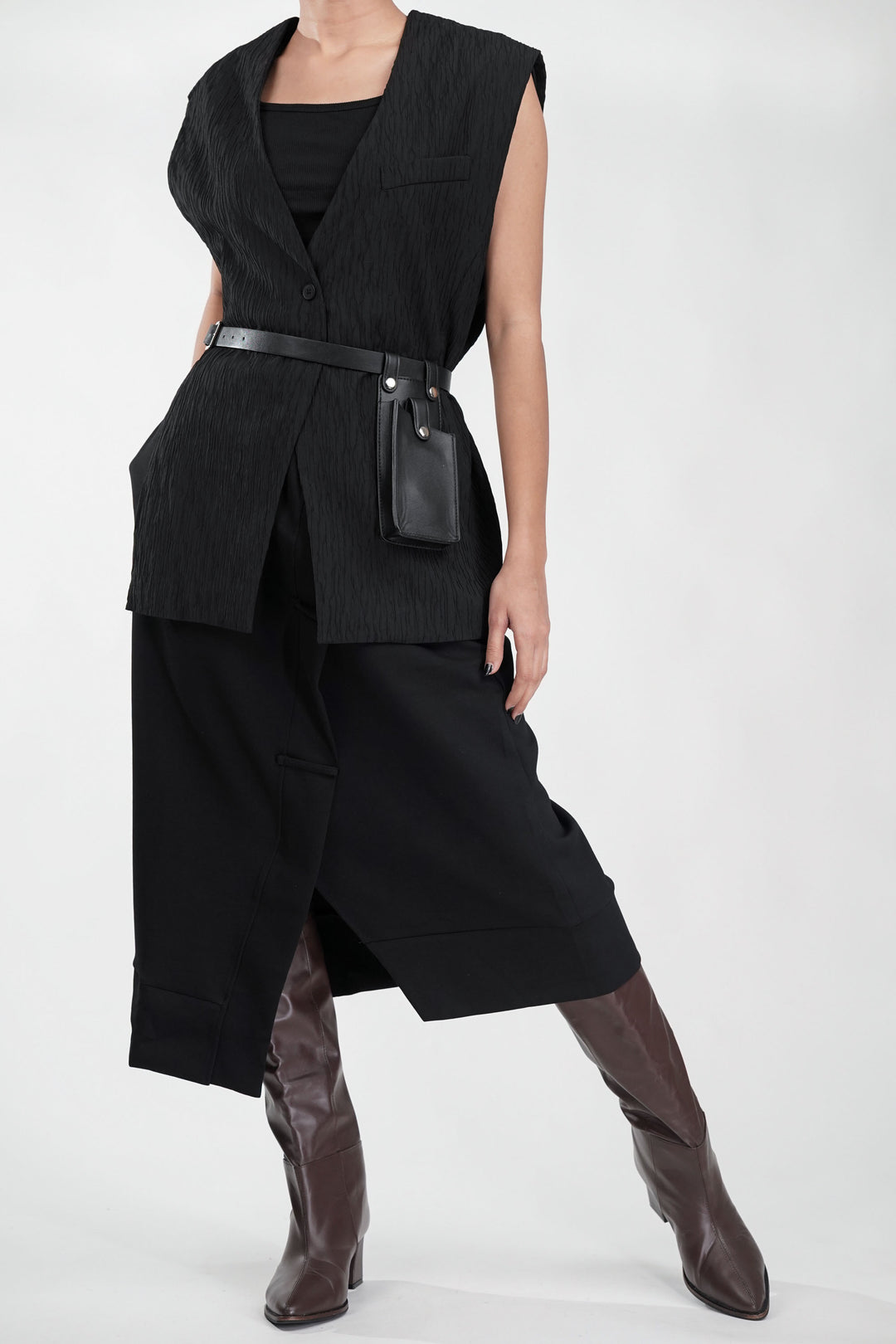 Shadow Black Waistcoat Skirt Co-Ord