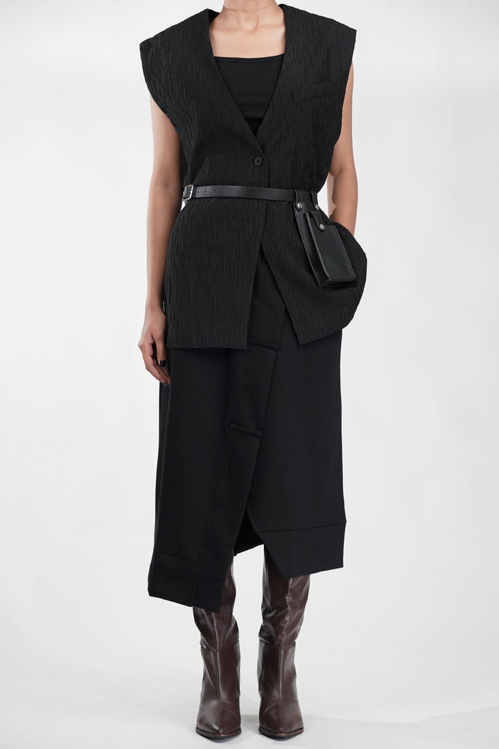 Shadow Black Waistcoat Skirt Co-Ord