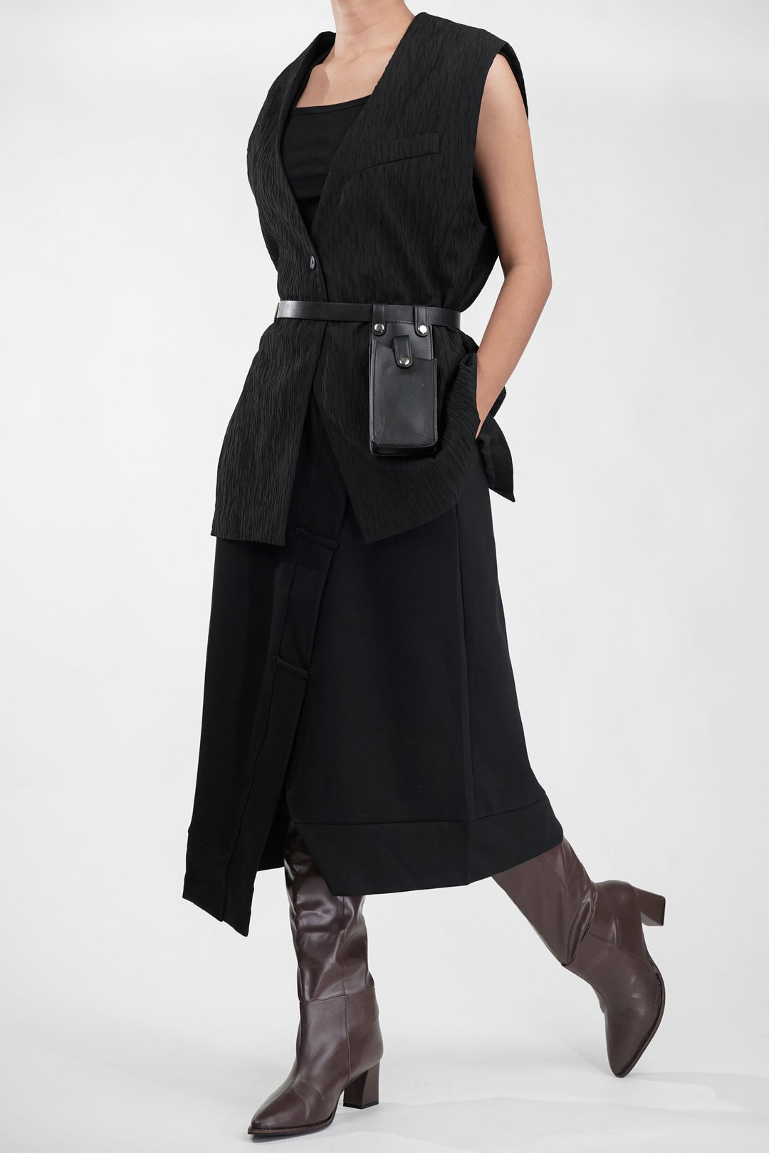 Shadow Black Waistcoat Skirt Co-Ord