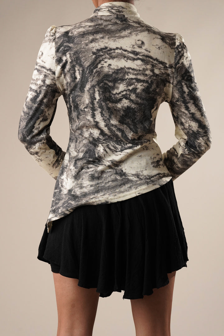 Abstract Marble Bodycon Top