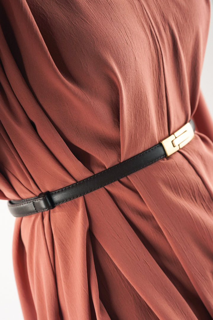 Brown leather belt