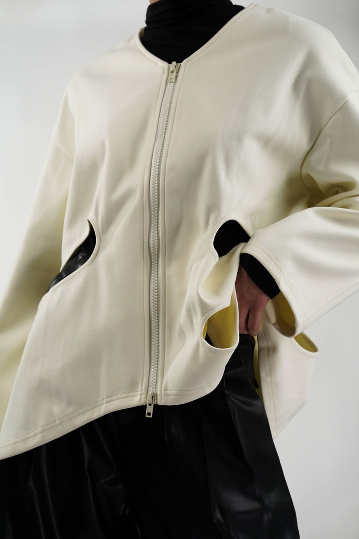 Velour Creme cutout jacket