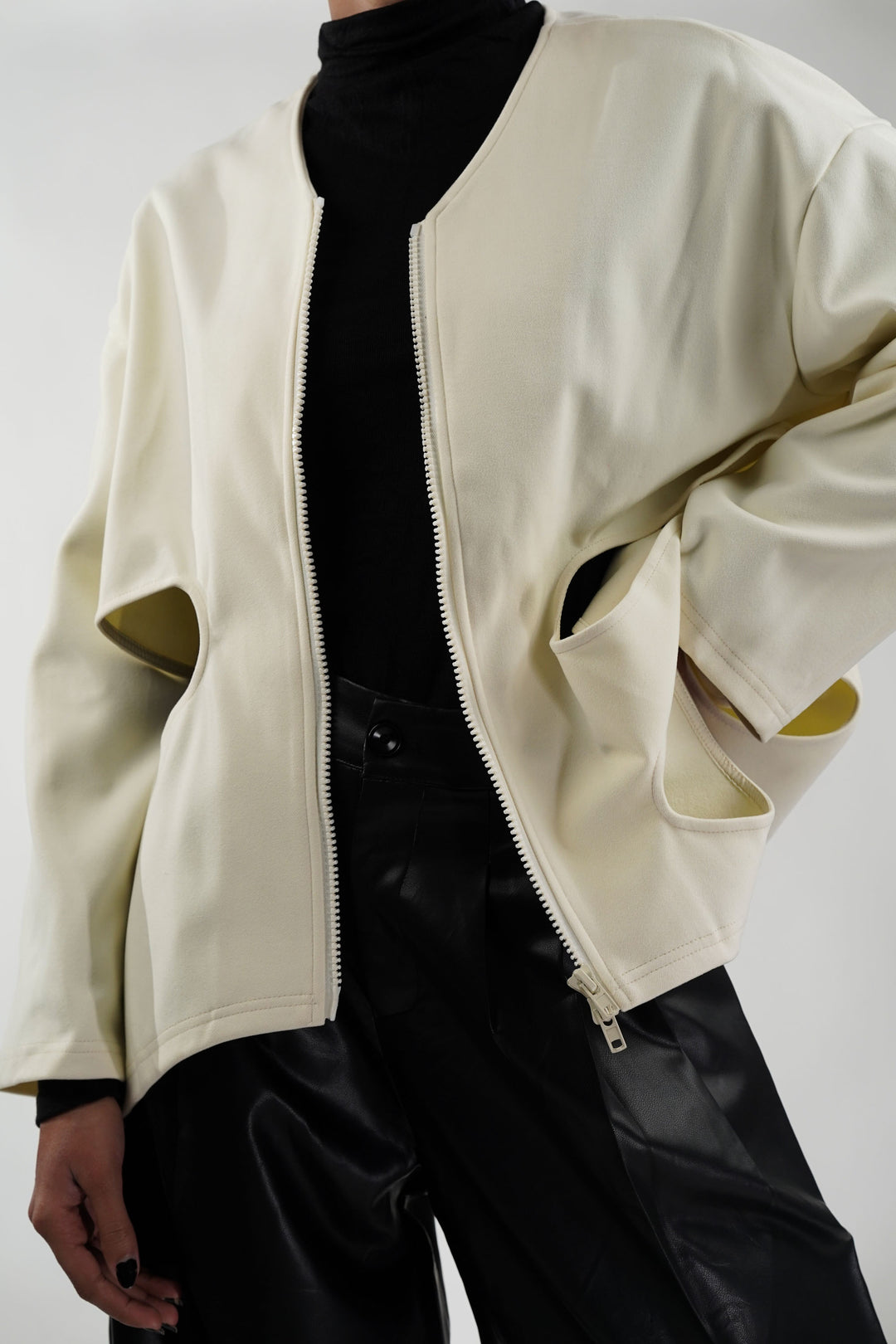 Velour Creme cutout jacket