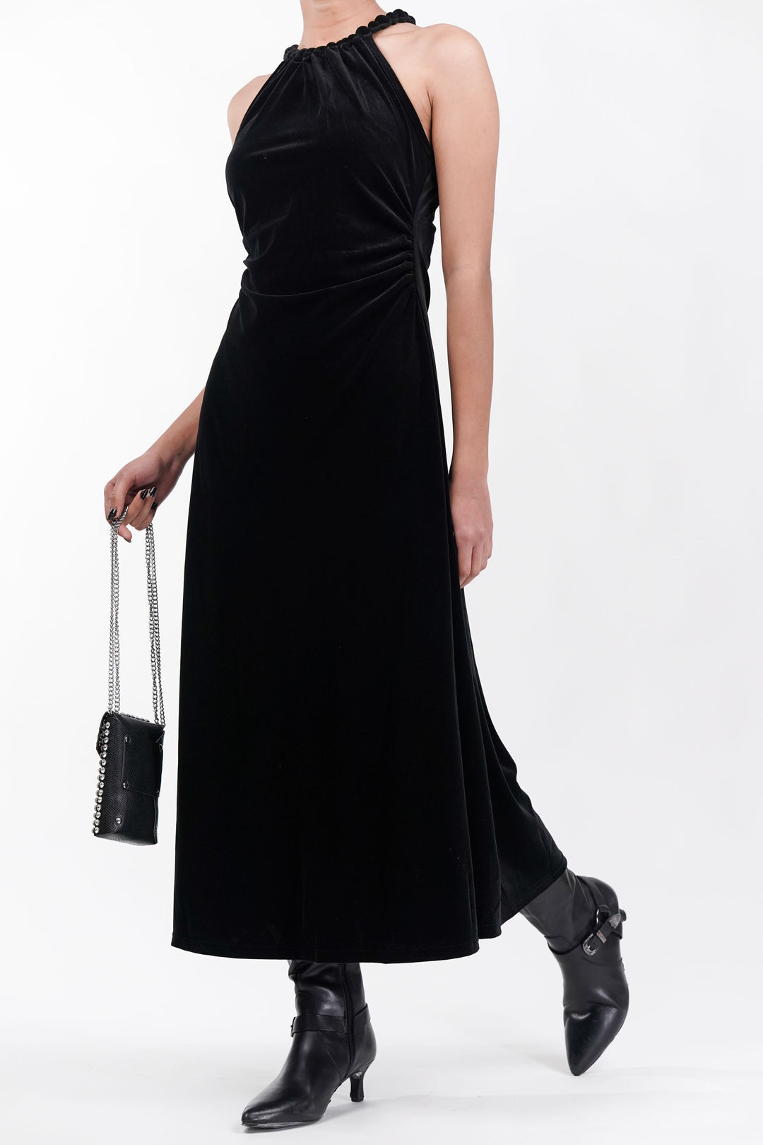 Midnight Luxe Black Velvet Dress