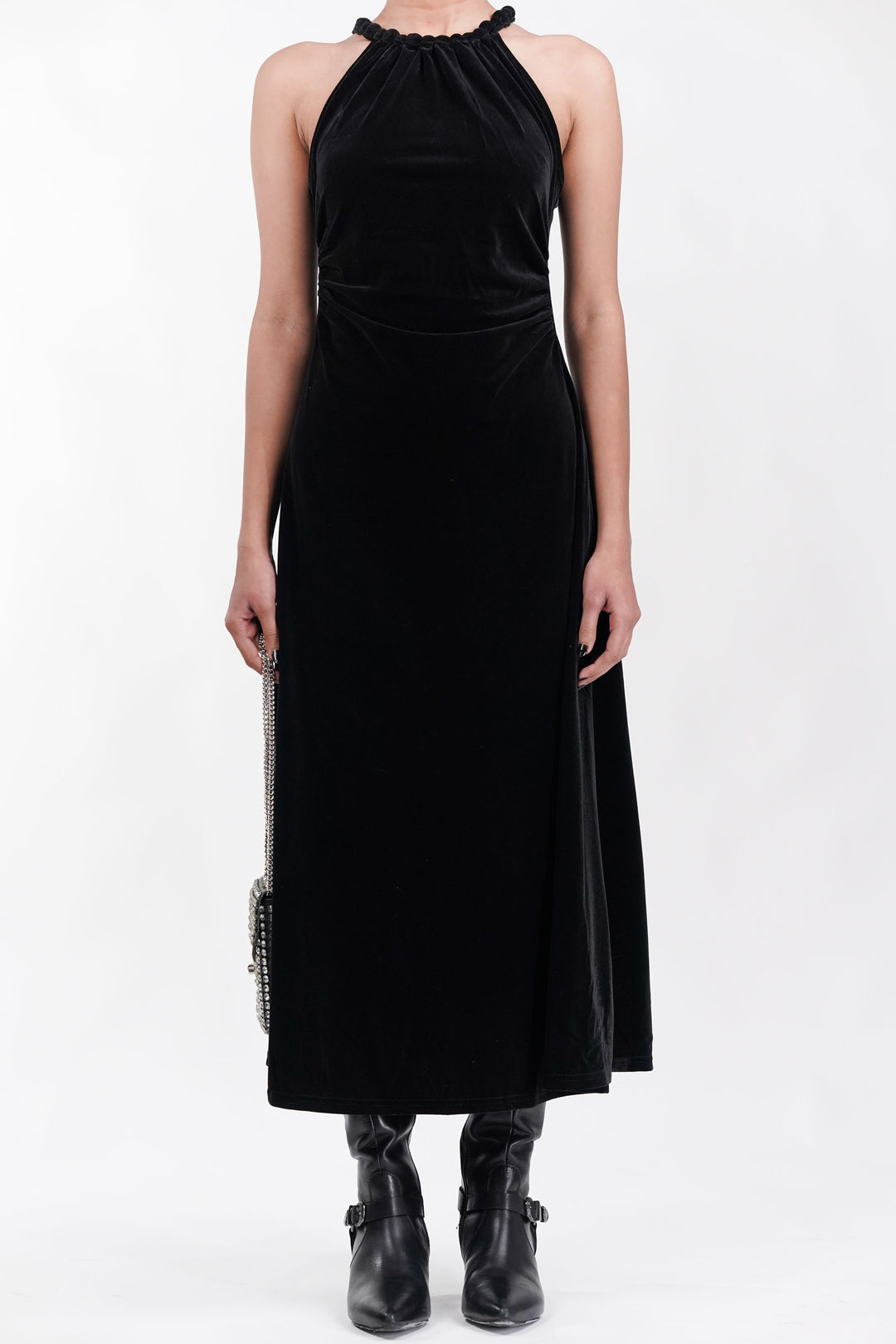 Midnight Luxe Black Velvet Dress