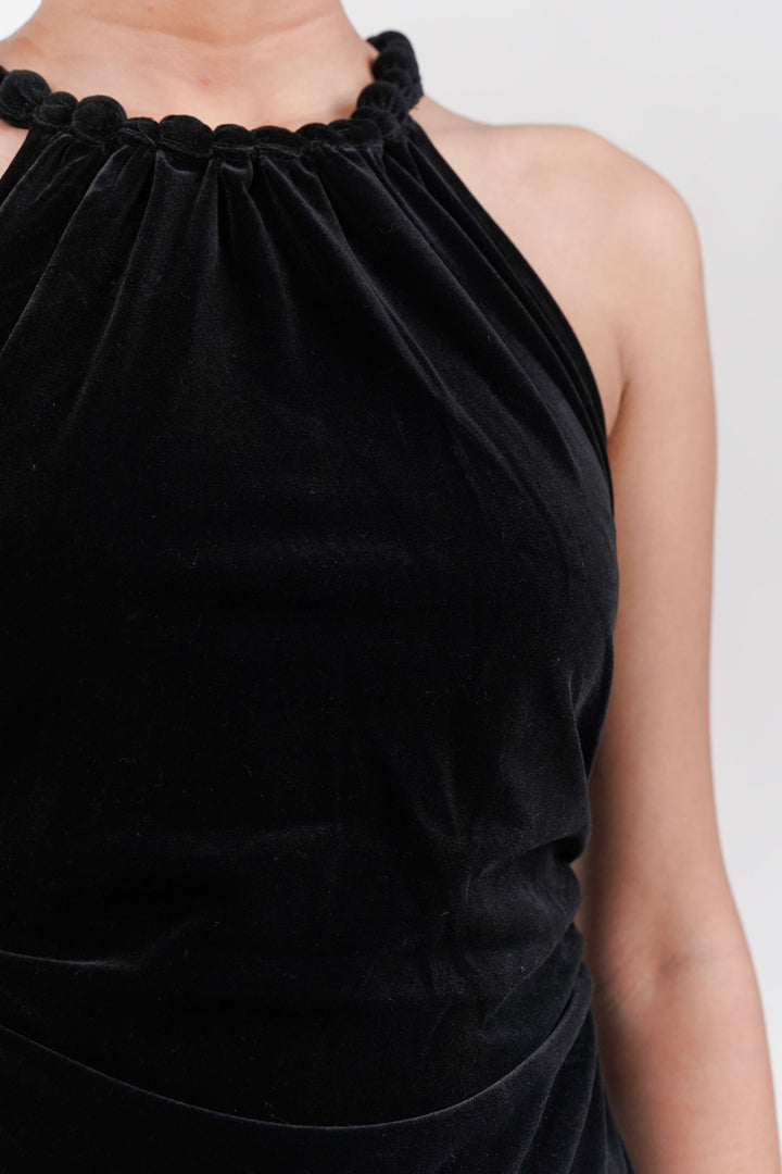 Midnight Luxe Black Velvet Dress