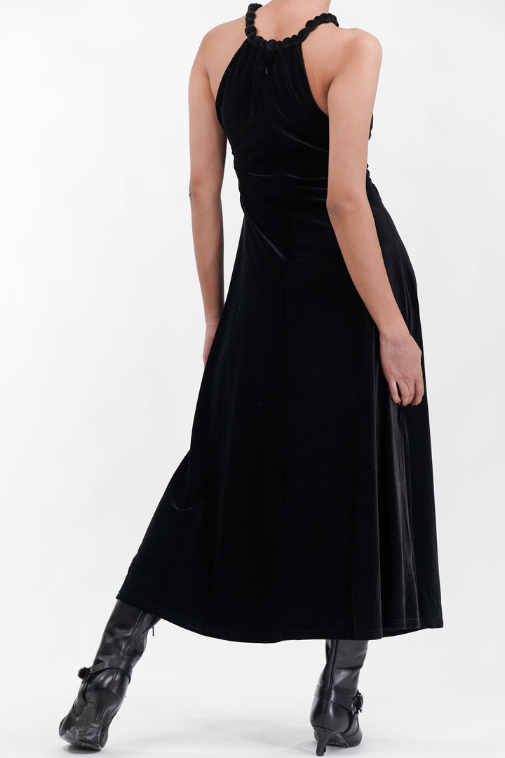 Midnight Luxe Black Velvet Dress