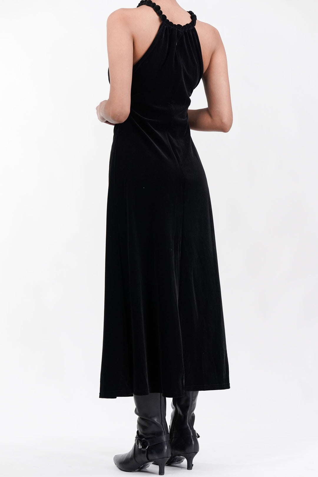 Midnight Luxe Black Velvet Dress