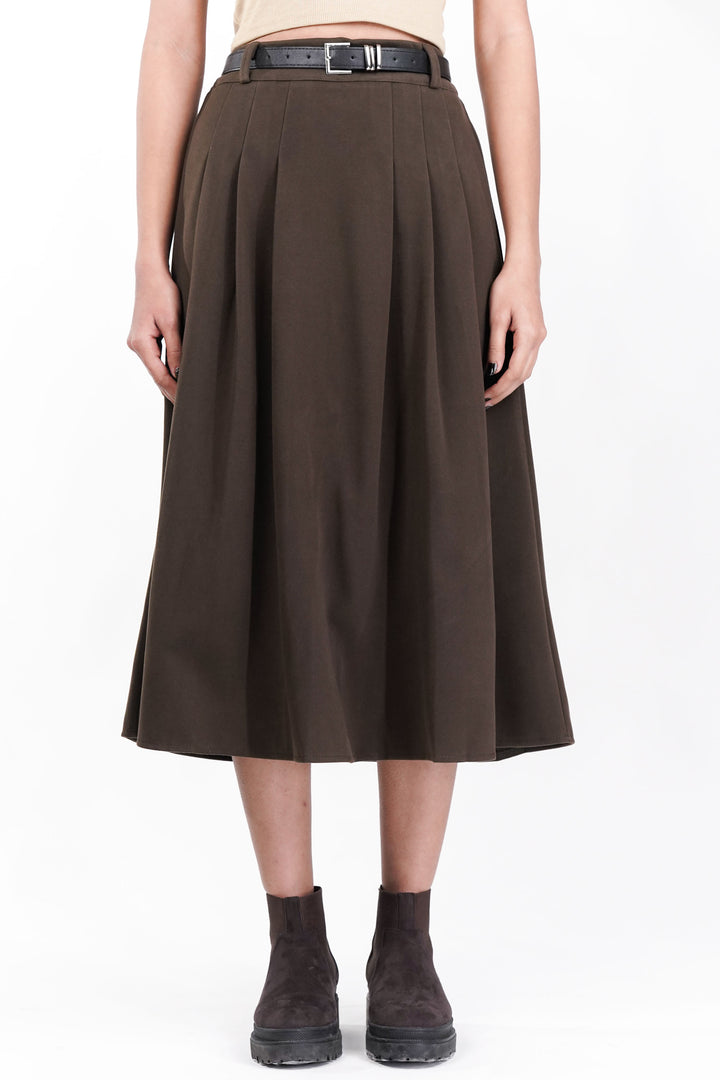 Hazel Suede Pleated Skirt