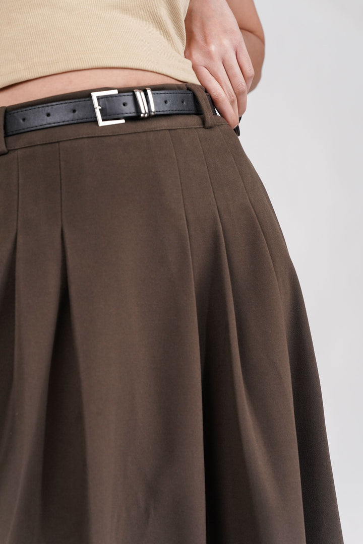 Hazel Suede Pleated Skirt