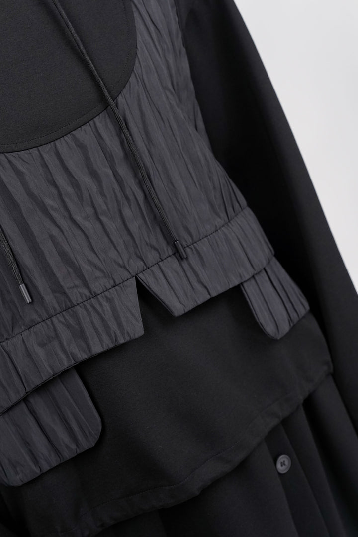 Black grey Edge Skirt Co-ord