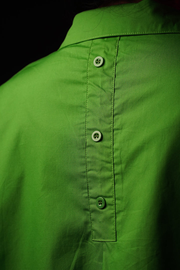 Women's streetwear green cotton shirt