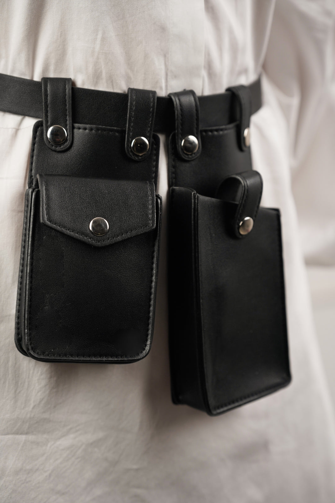 Black Waist Belt with Utility Bags