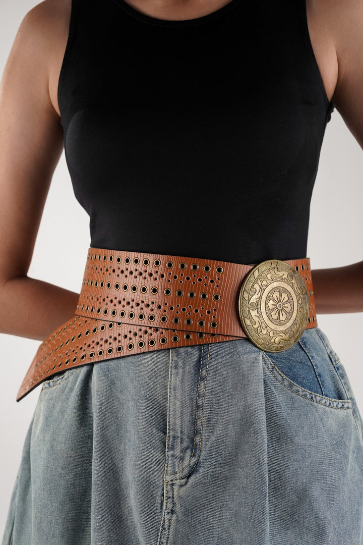 Women's faux leather belt