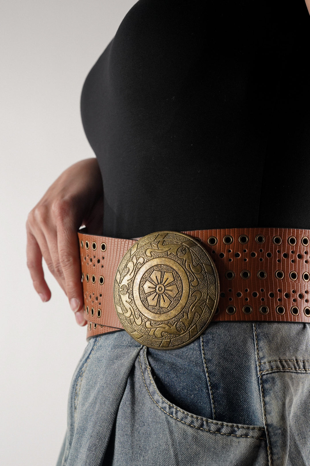 Premium leather-look belt