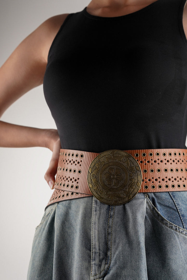 Golden buckle belt