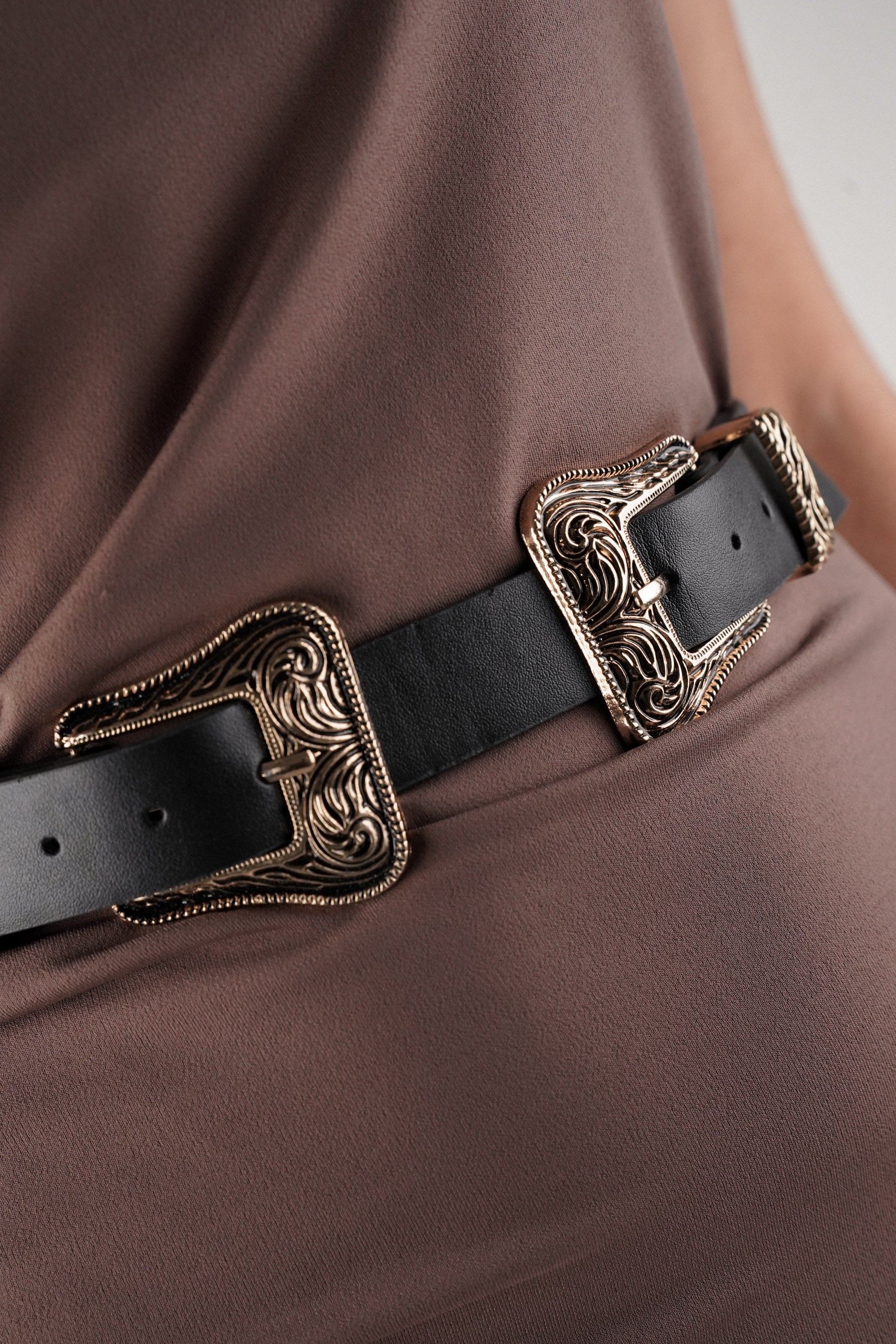 小物 doublet DB BUCKLE BELT DARKBROWN doublet DB BUCKLE BELT DARKBROWN Stylish Midnight Double Buckle