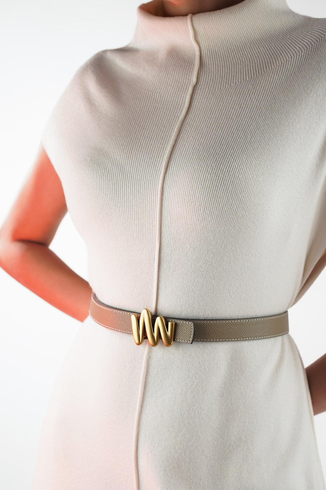 Beige Blue Beat Reversible Belt