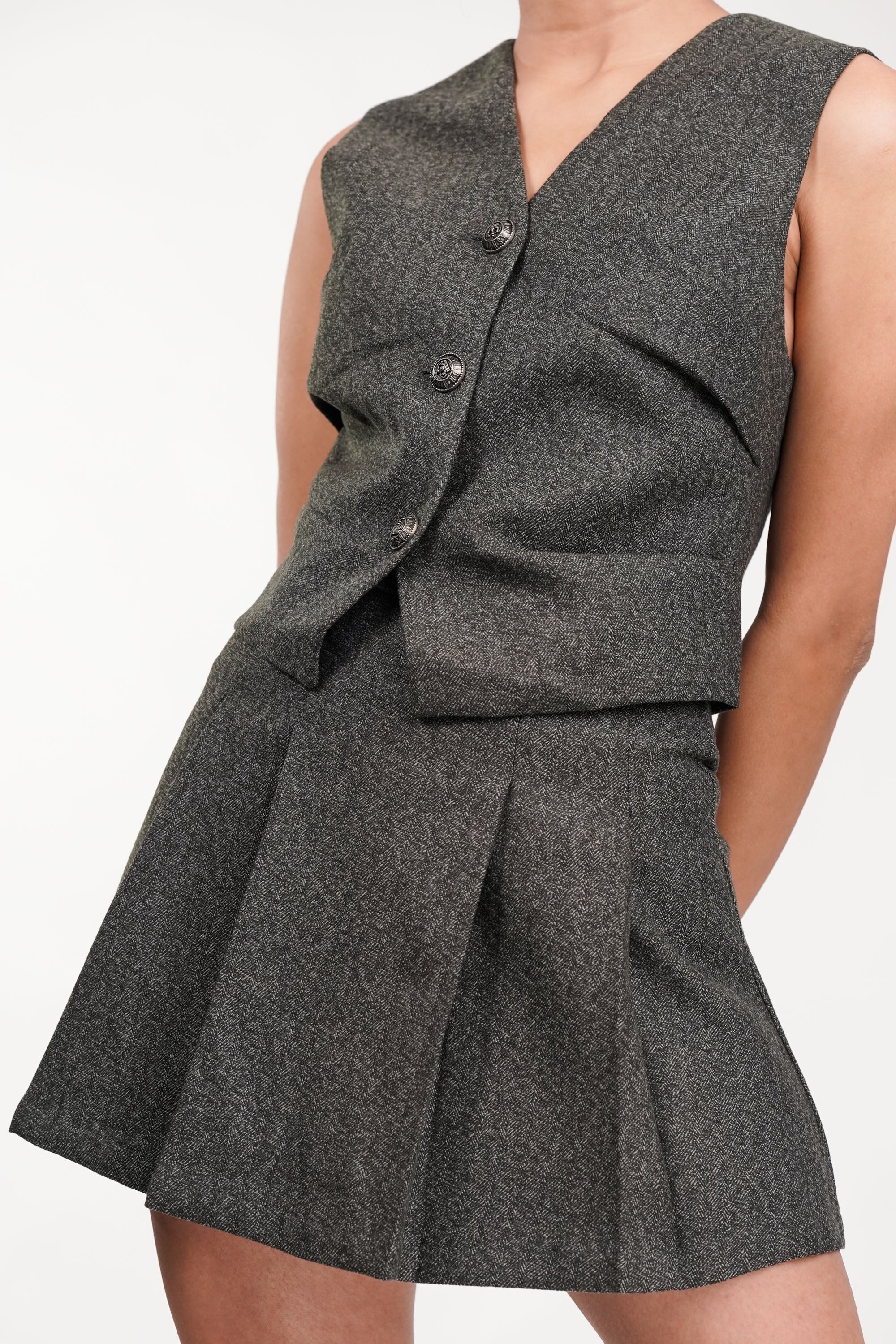 Elora Tweed Co-ord Set with Skirt