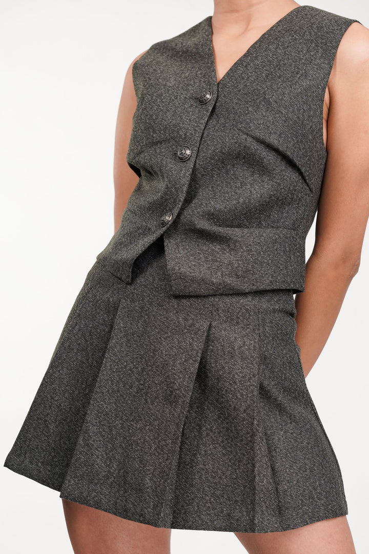 Shadow Pleated Waistcoat & Skirt Co Ord