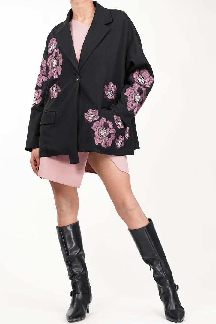 Petal Mystique Black Blazer