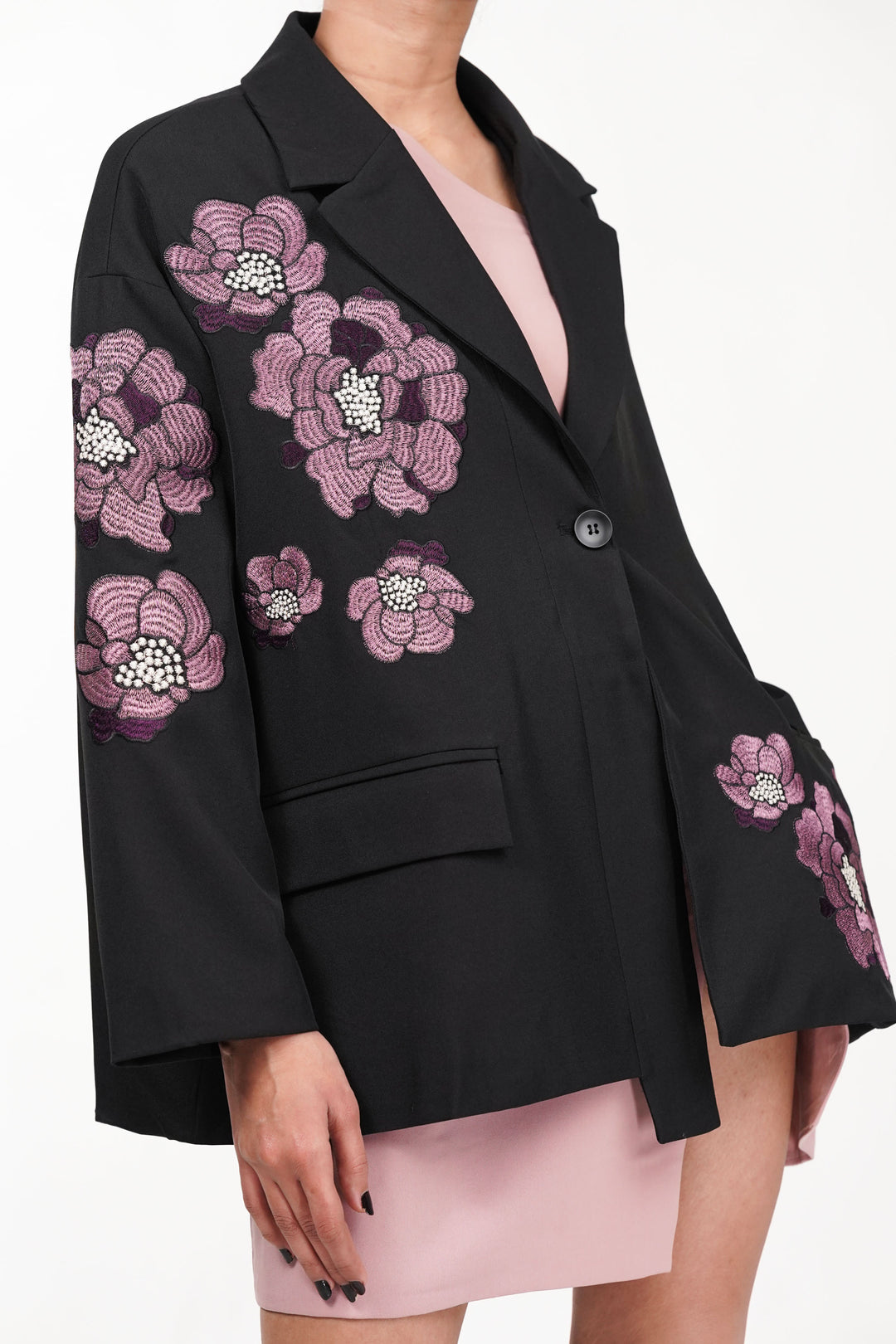 Petal Mystique Black Blazer