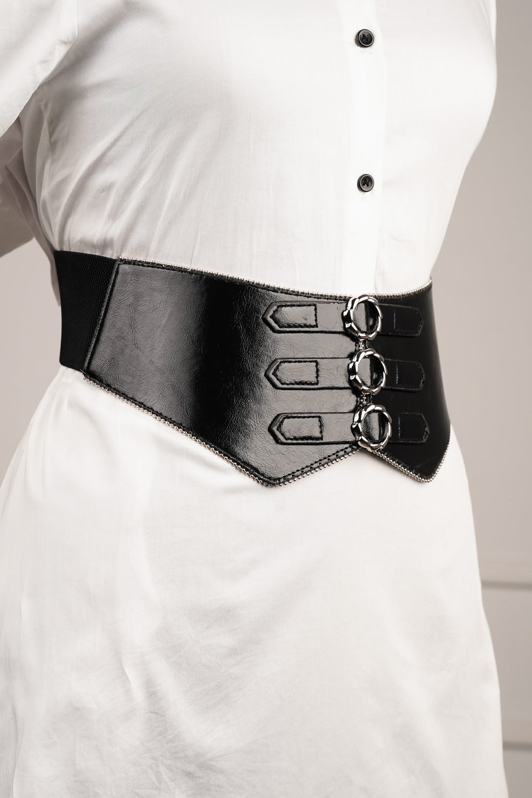 Leather Elasticated Corset Belt