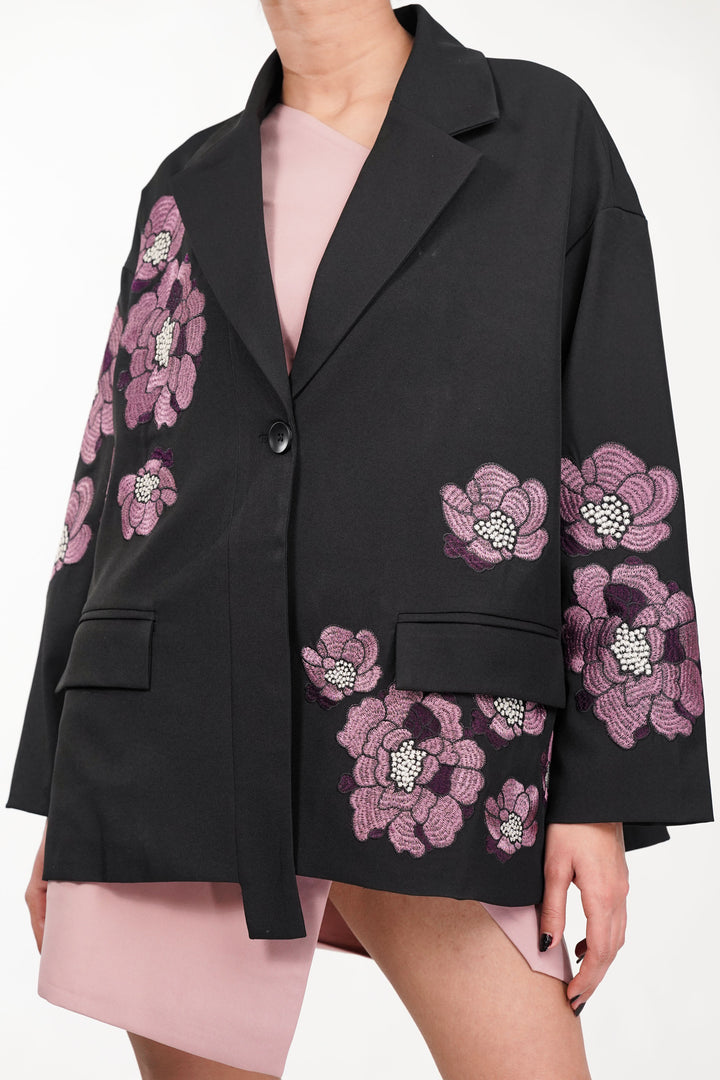 Petal Mystique Black Blazer