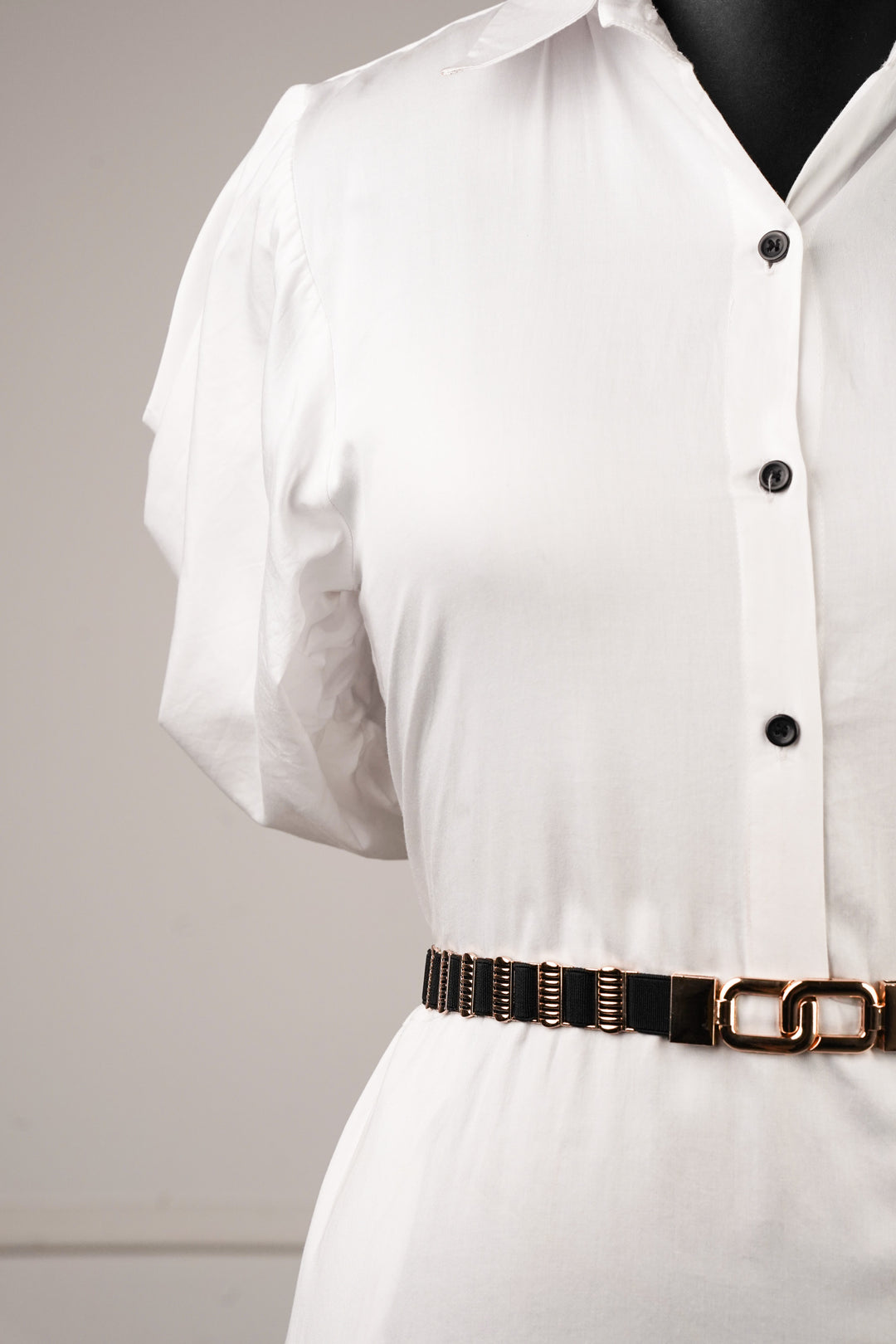 Lined Golden Rectangle Elasticated Belt