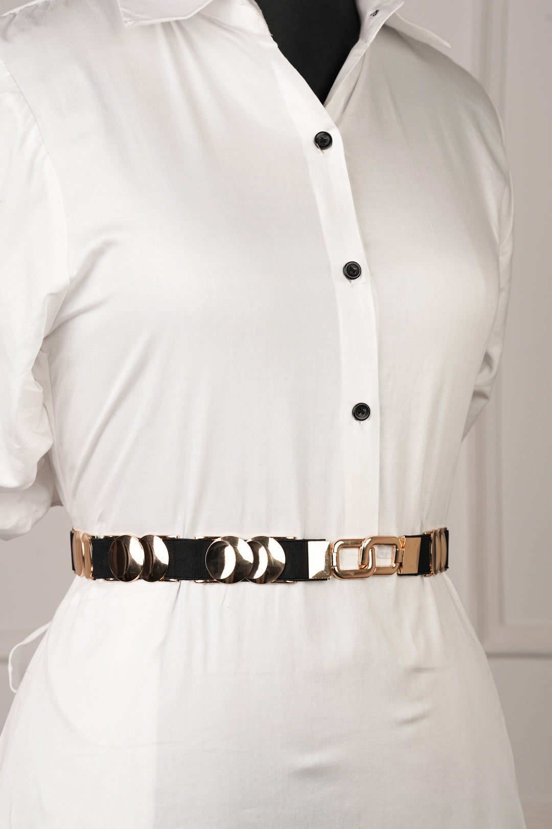 Elasticated Belt With Overlapped Circles