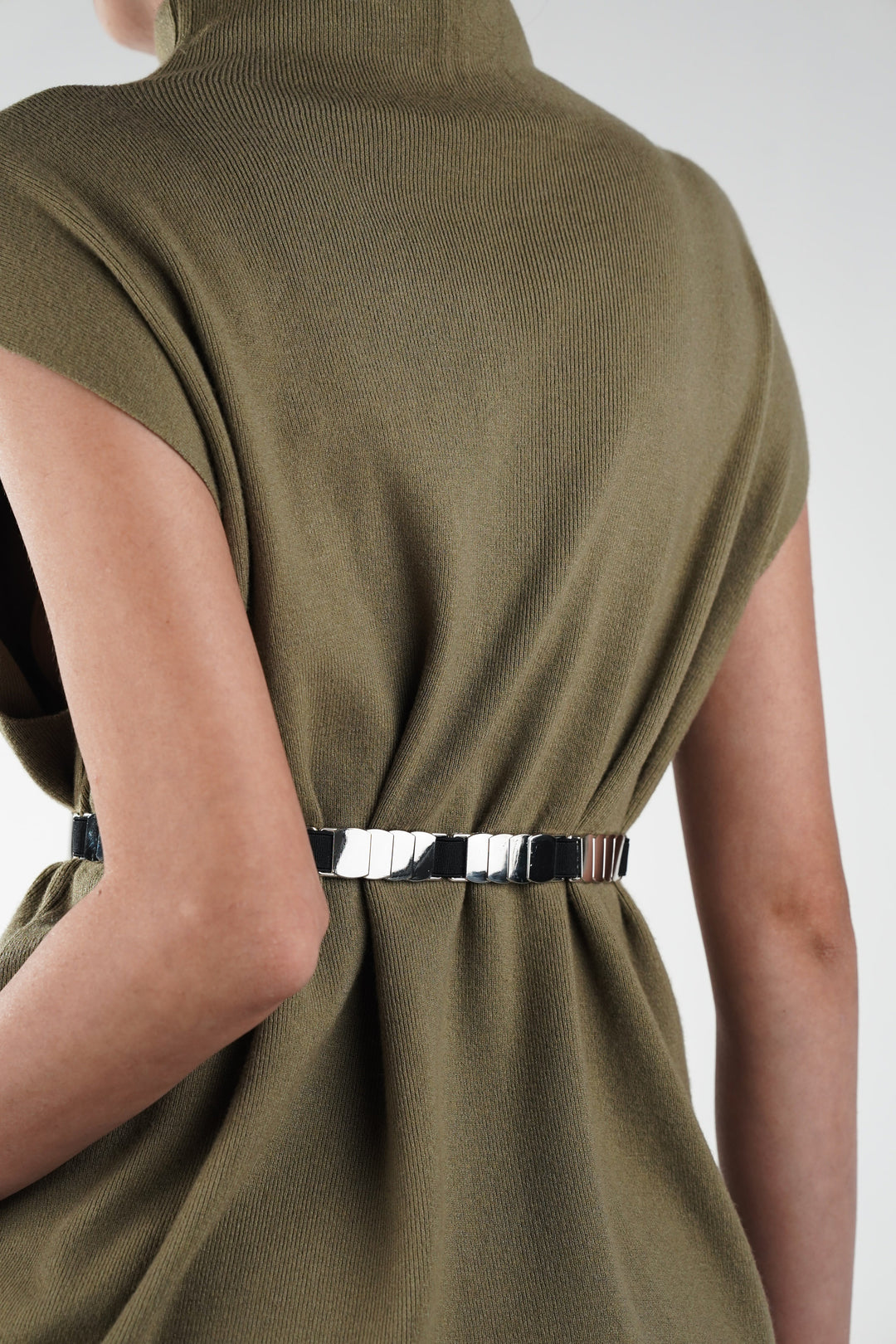 Elasticated Silver Loop Belt