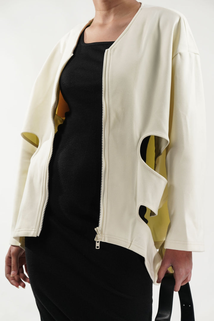 Velour Creme cutout jacket