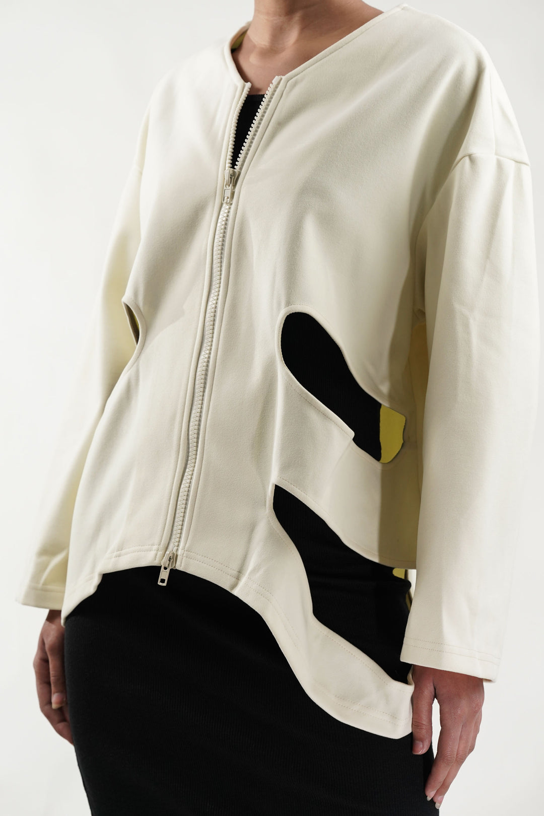 Velour Creme cutout jacket