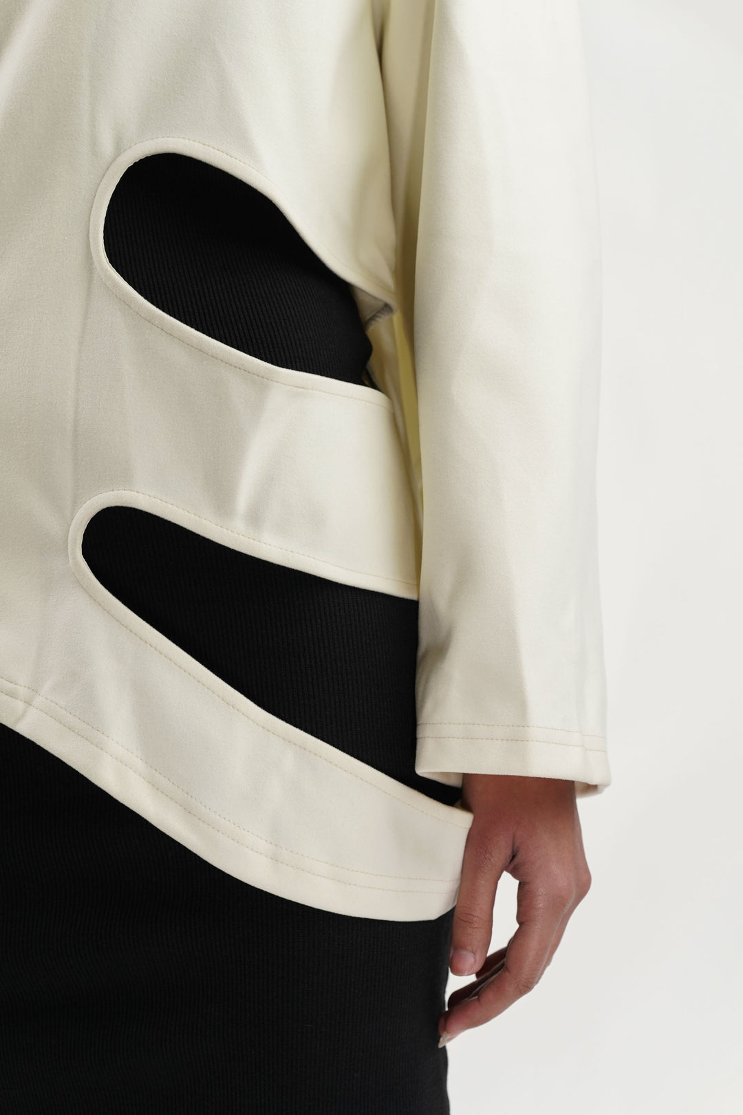 Velour Creme cutout jacket