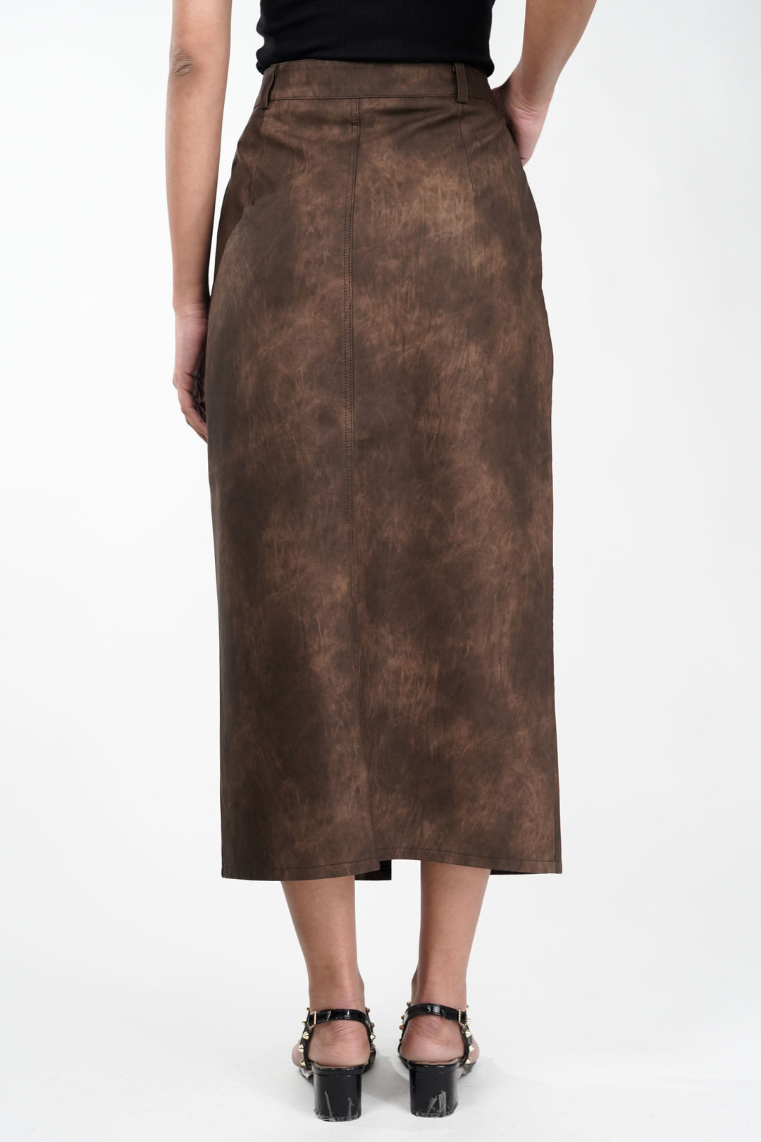 Autumn Tan Leather Skirt