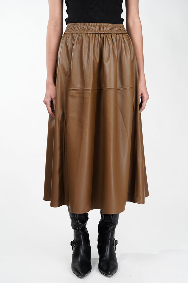 Rustic Brown Leather Skirt