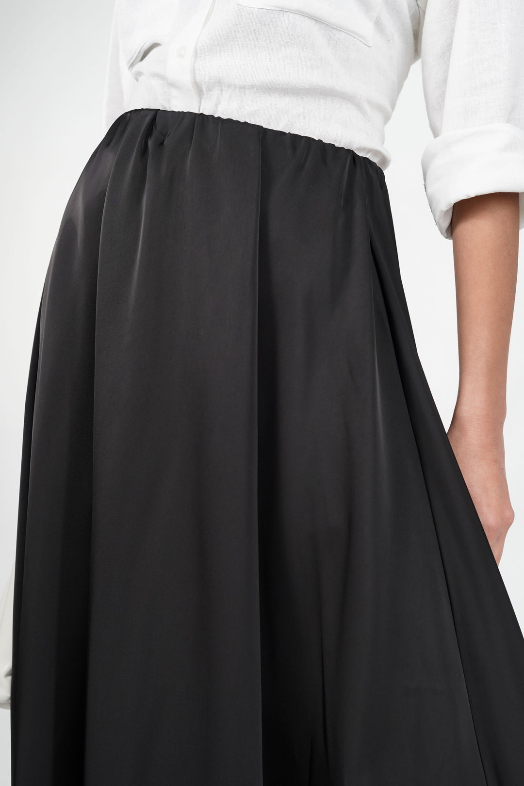 Cosmic Black Satin Skirt