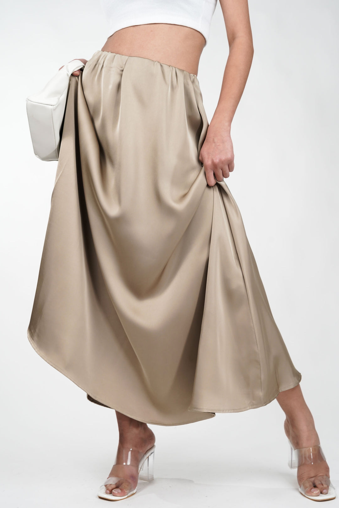 Cosmic Sand Satin Skirt