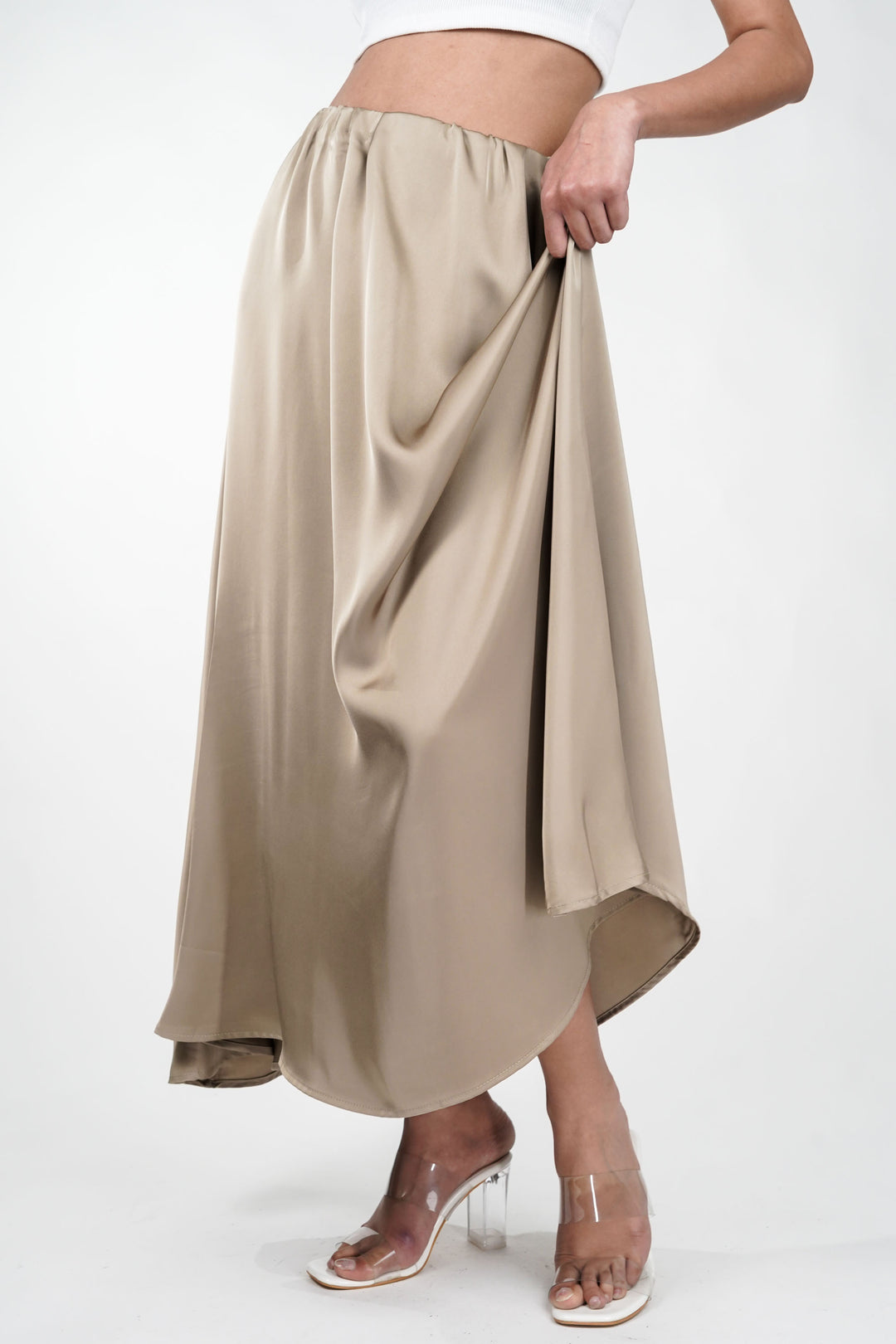 Cosmic Sand Satin Skirt