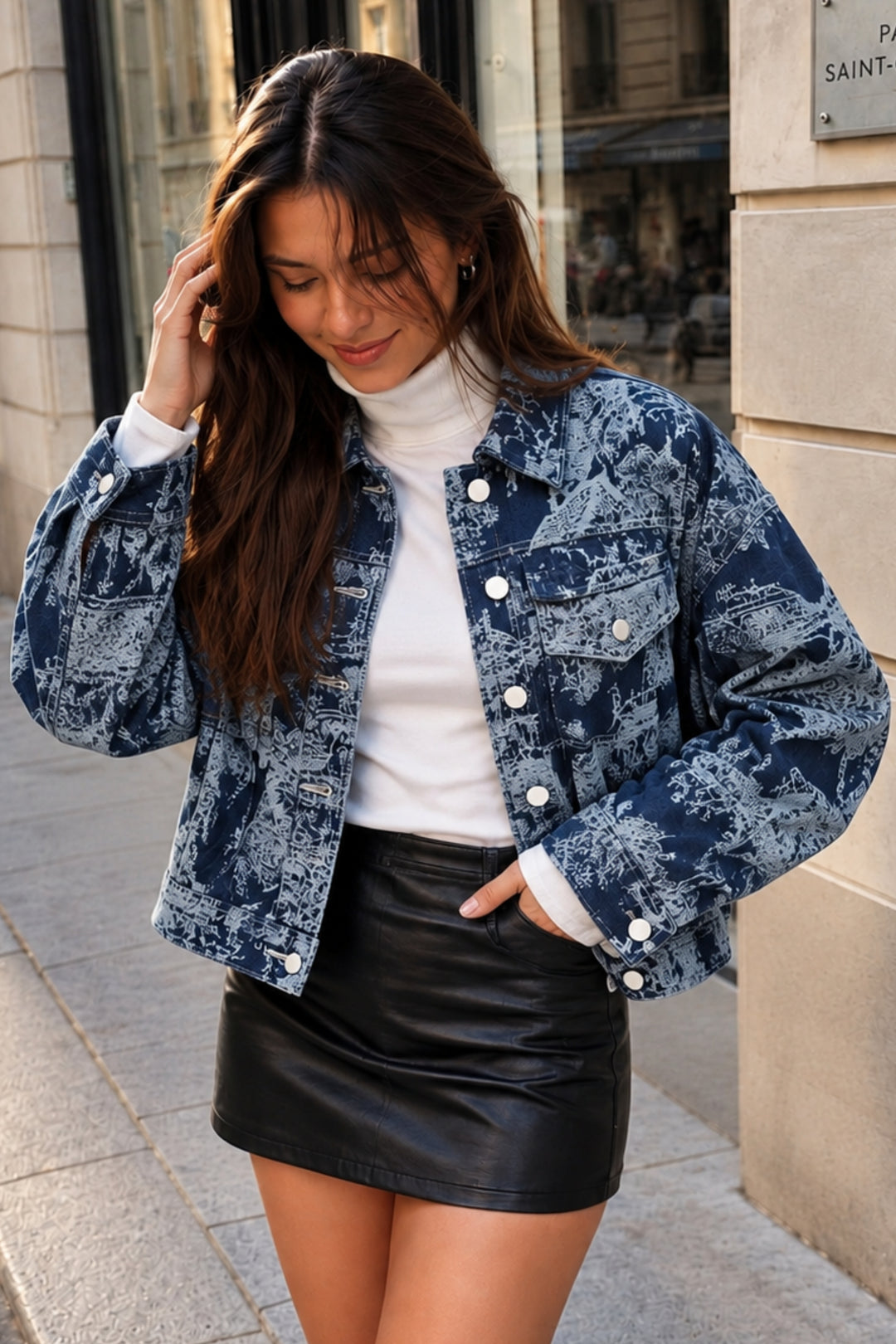 Minimal denim jacket women
