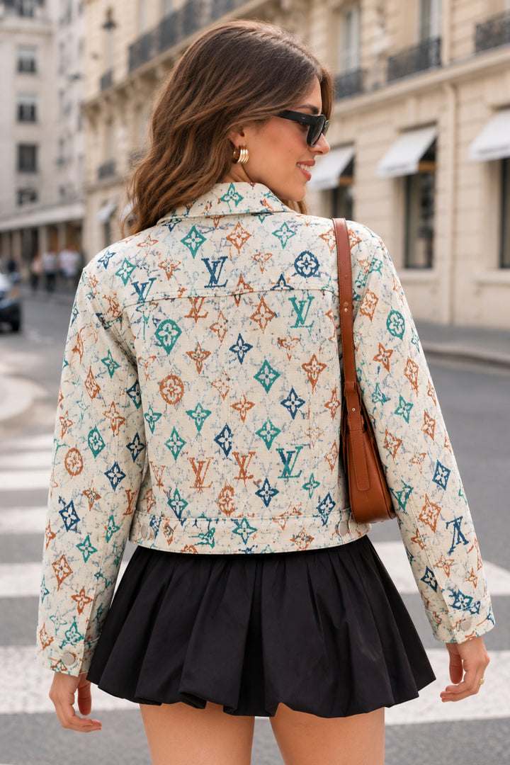 Women’s printed denim jacket