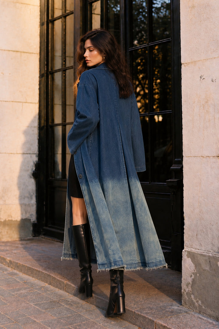 Women's blue denim coat