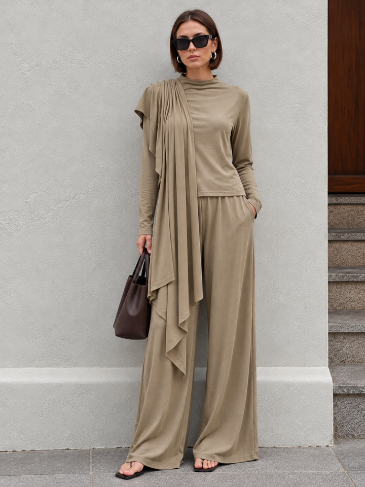 Elara Taupe Drape Co-ord