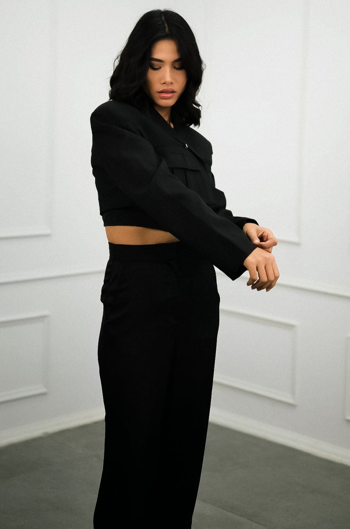 Urban street swagger black blazer for women