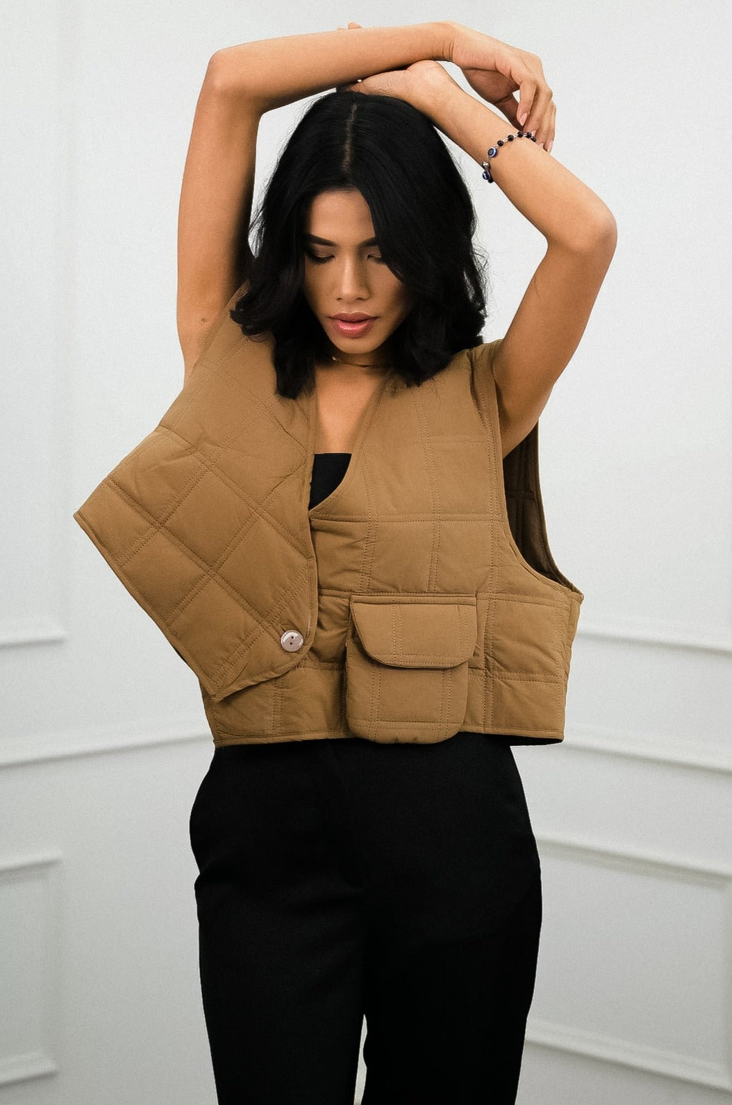 Quilted Comfort Brew Vest for a trendy and comfortable layering option