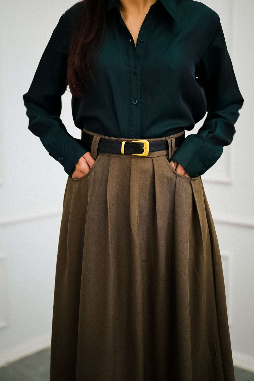 Stylish Sepia Long Skirt  Perfect for Casual 